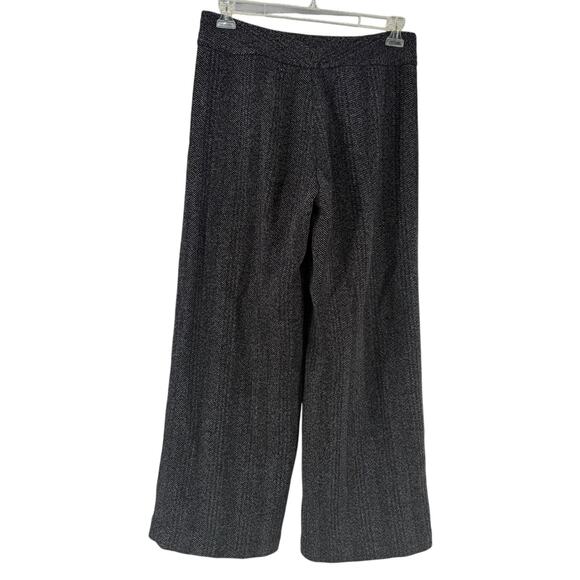Max Studio Wide Leg Trouser Pants Womens Size 8 Black Sailor Button Career Tweed - Picture 6 of 7